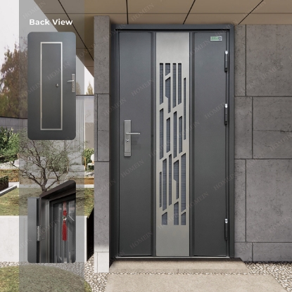 Slika Dark Grey Metal Entrance Door-in-Door