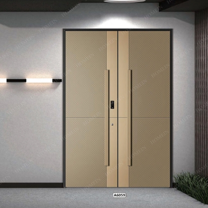 Slika Luxurious Light Gold Metal Double Entrance Doors