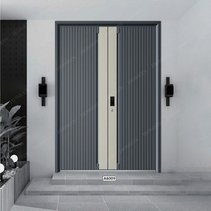 Slika Dark Grey and Champagne Gold Bi-Color Metal Double Entrance Doors