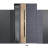 Picture of Dark Grey Carved Texture Metal Ma-So Door with Golden Decorative Metal Panels