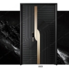 Picture of Black Geometric Smooth Texture Metal Ma-So Door
