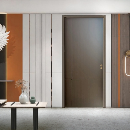 Picture of Dark Walnut Grain Cross-Line Standard Interior Door