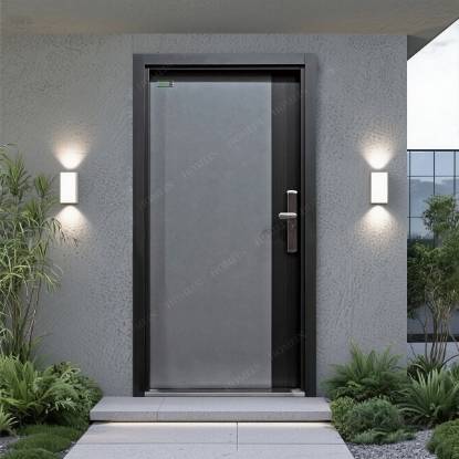 Slika Wood Grain Metal Color-Block Entrance Door