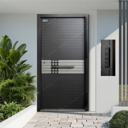 Slika Geometric Grid Metal Entrance Door