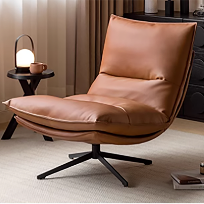Slika Brown Sofa Chair, Italian - style Light - luxury Rotating Single - person Chair