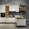 Picture of Simple UV Lacquer Kitchen Cabinet, Multi - Drawer Design, Integrated Island, Soft Lighting