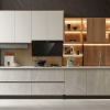Picture of Modern Melamine Kitchen Cabinet, Block Melamine Kitchen Cabinet, Textured Finish, Layered Storage, Open Display